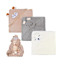 Hooded Bath Towel - Baby - 3-Piece - 80x80 cm - Coral Fleece - Super Absorbent