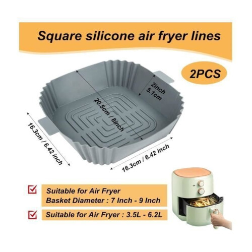 Airfryer accessories, airfryer silicone mold 2, square silicone mold (20 cm) 1