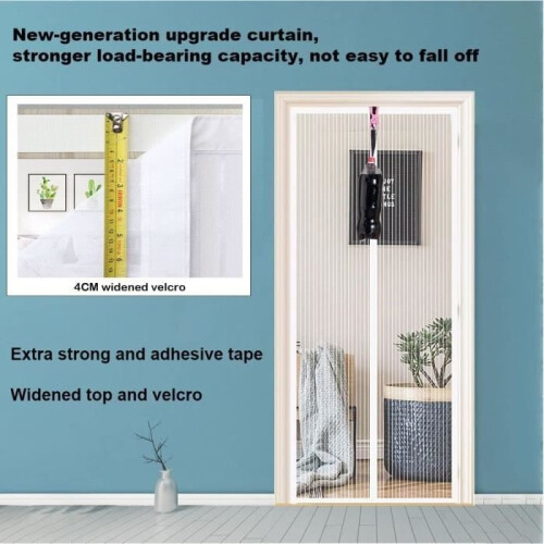 Magnetic screen for doors and windows 120 x 210 cm, automatic closing, fly-resistant, installation without drilling. 1