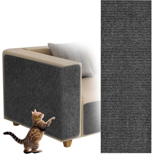 Self-adhesive cat scratching mat 30 x 100 cm cat scratching mat climbing scratcher (dark gray)