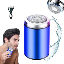 Sopami Mini Electric Shaver, Portable Mini Electric Shaver, USB Rechargeable, Waterproof, 1 Pack (Blue)