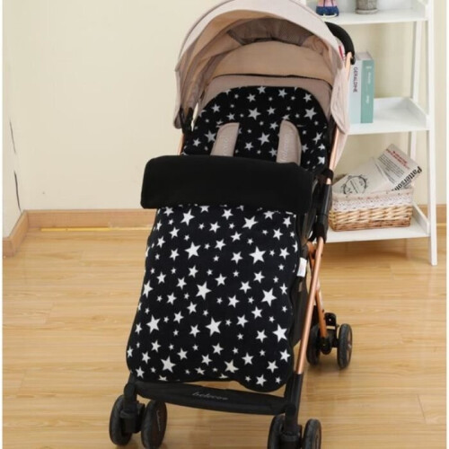 Universal footmuff for strollers, warm winter blanket, baby sleeping bag, black