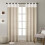 Linen blackout curtain - white - 132x244cm - rings 1