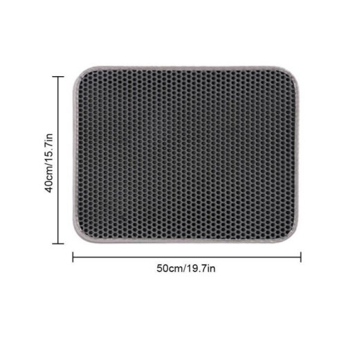 Double-layered, foldable and removable cat litter mat in gray 1