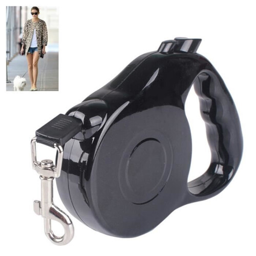 Retractable leash - Noname - 5 m - Nylon - Black - For medium-sized dogs 1