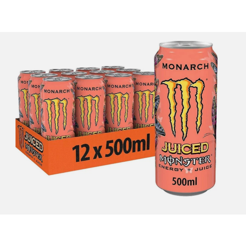 Monster Energy (Monarch, 12 Cans) Monster Energy Drink 500ml Original Zero Sugar