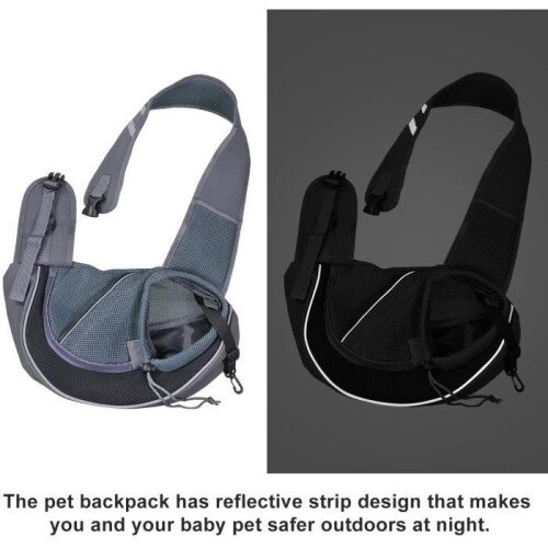 Pet Carrier - Not Specified - Adjustable Design - Breathable Mesh - For Small Animals - Black 2