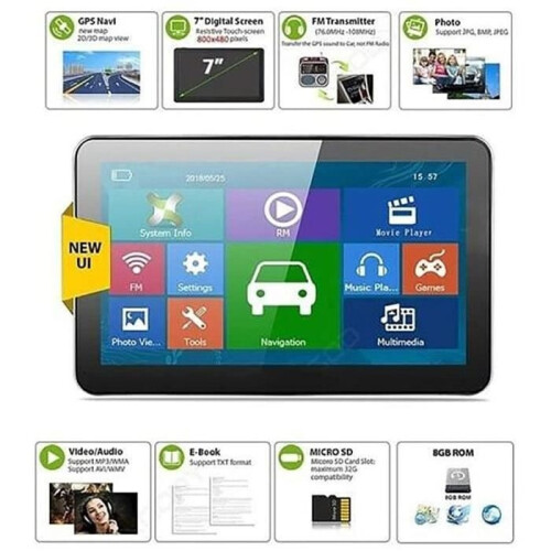 Car GPS, 7-inch screen, navigation for car, truck, heavy duty, HD touchscreen navigator, multilingual user interface[1] 1