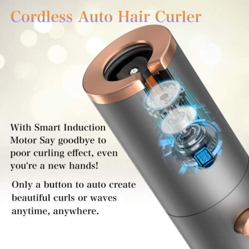 Automatic Curling Iron - Cordless - Blue - Anti-burn Design - Temperature 1