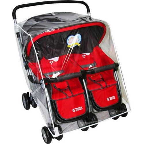 Pinji Transparent Rain Cover for Double Stroller