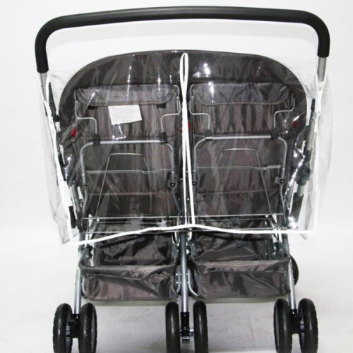 Pinji Transparent Rain Cover for Double Stroller 1