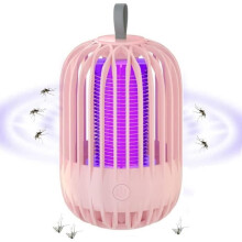 2-in-1 Mosquito Lamp, Electric Fly Swatter, USB Rechargeable Insect Trap, Pink