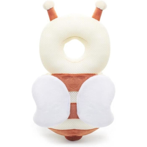 Baby head protection pillow, soft, breathable and adjustable, for 4-24 months, bee pattern