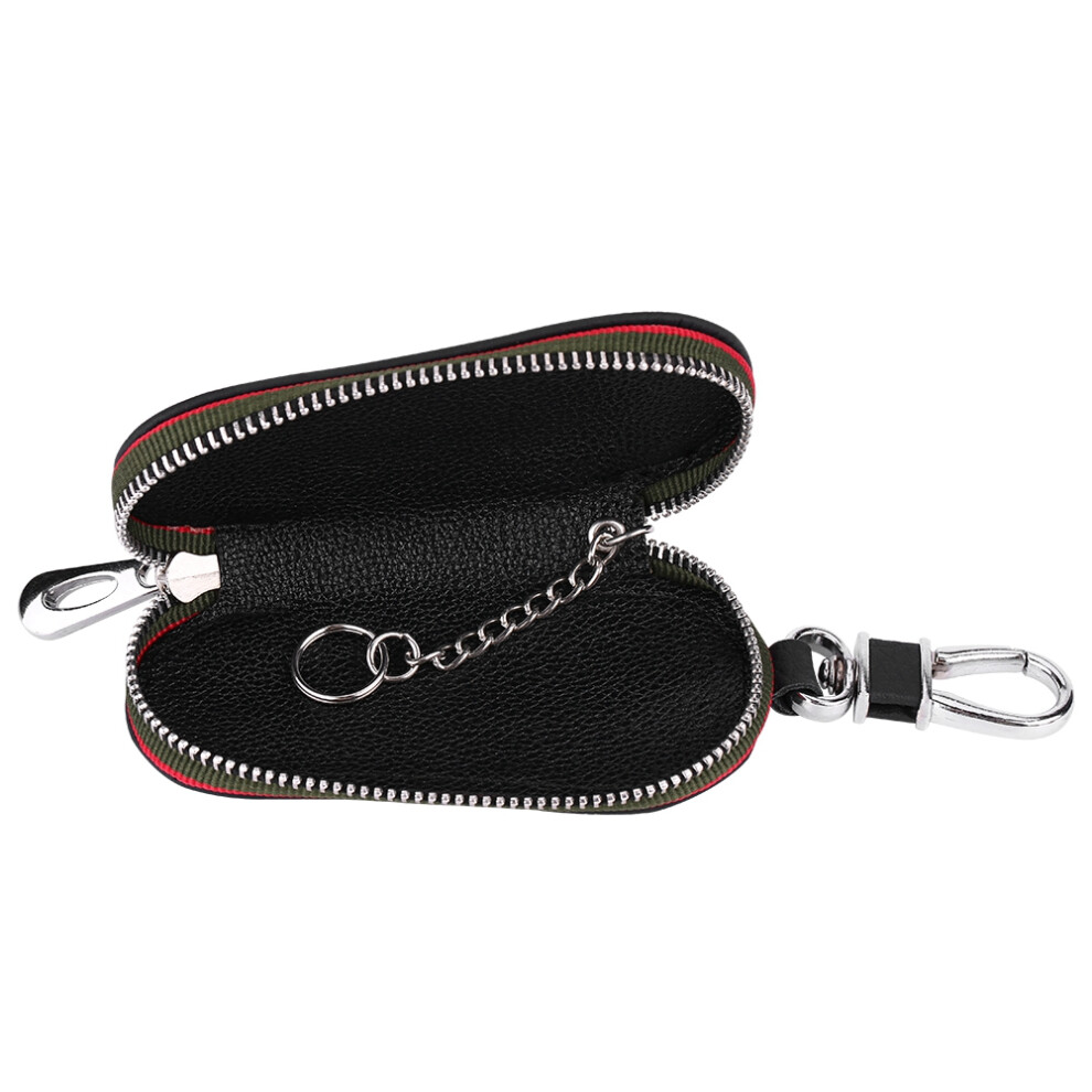 Universal Car Auto Pu Leather Zipper Key Case Holder Storage Bag Cover Black 5001324331295