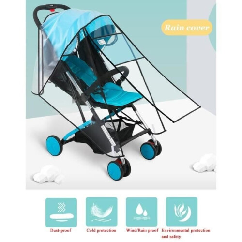 Universal transparent pram rain cover for all types of prams – size L – 3 1