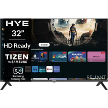 HYE 32 inch smart tv with HD Ready display, frameless design, WiFi, Bluetooth, Samsung Tizen OS, Gaming Hub, tv streaming apps & HDMI connectivity