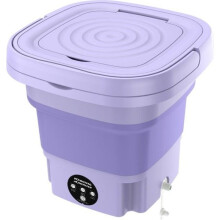 8L Mini Folding Washing Machine Purple Light Sterilization Portable Underwear Washing Machine 10W Purple A1