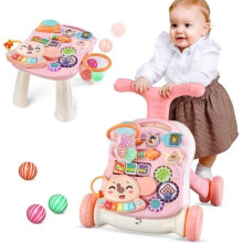Baby Activity Walker, push cart, gift for boys and girls aged 1-3 years, pink