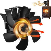 PRUMYA 6-blade hanging fireplace fan, silent, thermodynamic and efficient