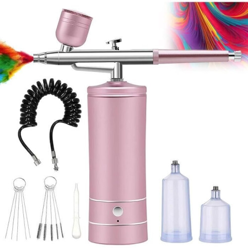 Complete airbrush set, high-pressure compressor, oxygen injector, for skin moisturizing and nail art