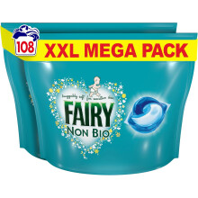 Fairy Non Bio PODS Washing Liquid Capsules, For Sensitive Skin, 108 Washes (54x2)