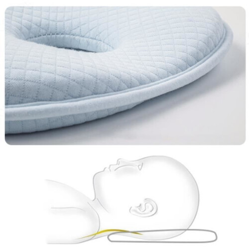 Memory Foam Pillow for Newborns, Washable, Breathable and Soft, Against a Flat Head – Blue 2