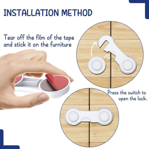 12-pack childproof drawer locks, babyproof door locks, home security 2
