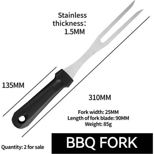 Meat fork, 2-piece meat fork, cooking fork, oven dish fork, meat fork made of stainless steel 1