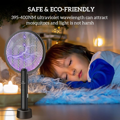 4000V Electric Rechargeable Swatter Mosquito Fly Killer  Zapper Racket 2