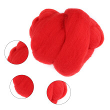 55g Colored Needle Felting Wool Roving Spinning Sewing Trimming Handiwork Material (Red)