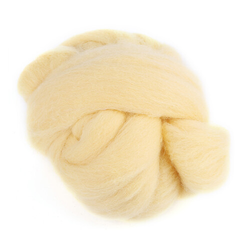 55g Colored Needle Felting Wool Roving Spinning Sewing Trimming Handiwork Material (Cream) 1