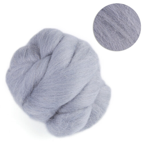 55g Colored Needle Felting Wool Roving Spinning Sewing Trimming Handiwork Material (Gray) 2