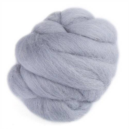 55g Colored Needle Felting Wool Roving Spinning Sewing Trimming Handiwork Material (Gray) 1