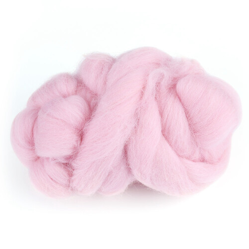 55g Colored Needle Felting Wool Roving Spinning Sewing Trimming Handiwork Material (Pink) 1