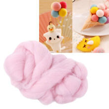 55g Colored Needle Felting Wool Roving Spinning Sewing Trimming Handiwork Material (Pink)