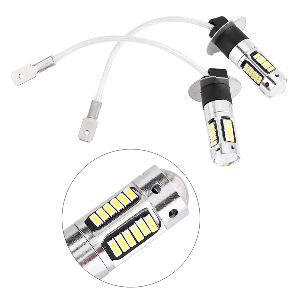 Pair Of H3 4014 Led Car Head Fog Drl Bulb Lamp Dc 12V White/Light 8421324334022