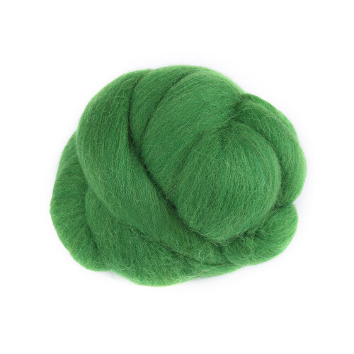 55g Colored Needle Felting Wool Roving Spinning Sewing Trimming Handiwork Material (Green) 1