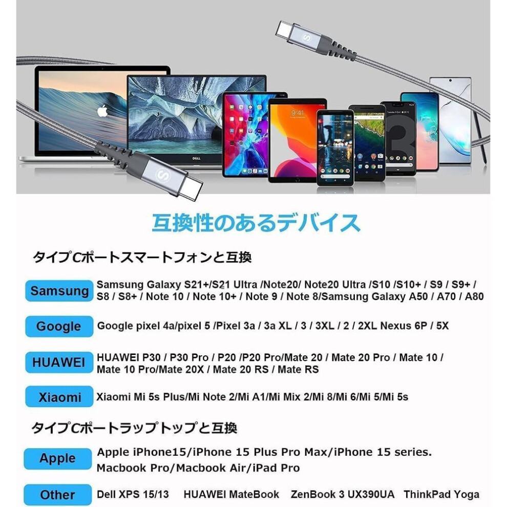 Cable Set Pd Compatible 60w Fast Charging C Usb C Iphone16 Charging Cable Charger Iphone16 15 Pro Ipad Samsung Galaxy Pixel And Other Models