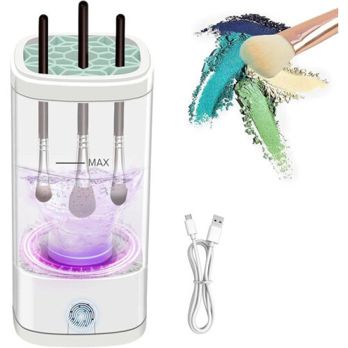 Electric Makeup Brush Cleaning Machine, Automatic Rotary Makeup Brush Washer and Holder