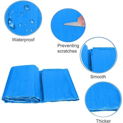 Above-ground pool protective mat, blue, waterproof and foldable (335 x 335 cm) 1