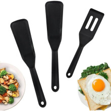 Set of 3 non-stick silicone spatulas with slot for cooking