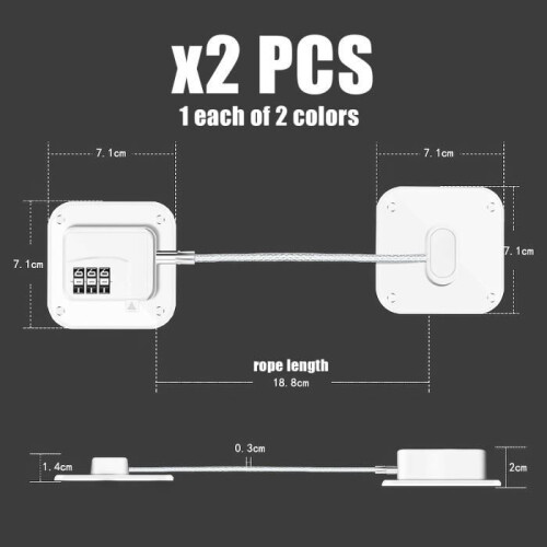 freezer locks with code setting tool, lockable refrigerator, child lock, black and white 1