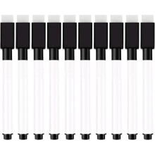 Whiteboard Markers – Black – Pack of 10 – Erasable – Fiber