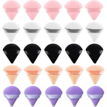 Powder Puff, 25 triangular makeup sponges for wet and dry makeup – washable – for loose powder and foundation
