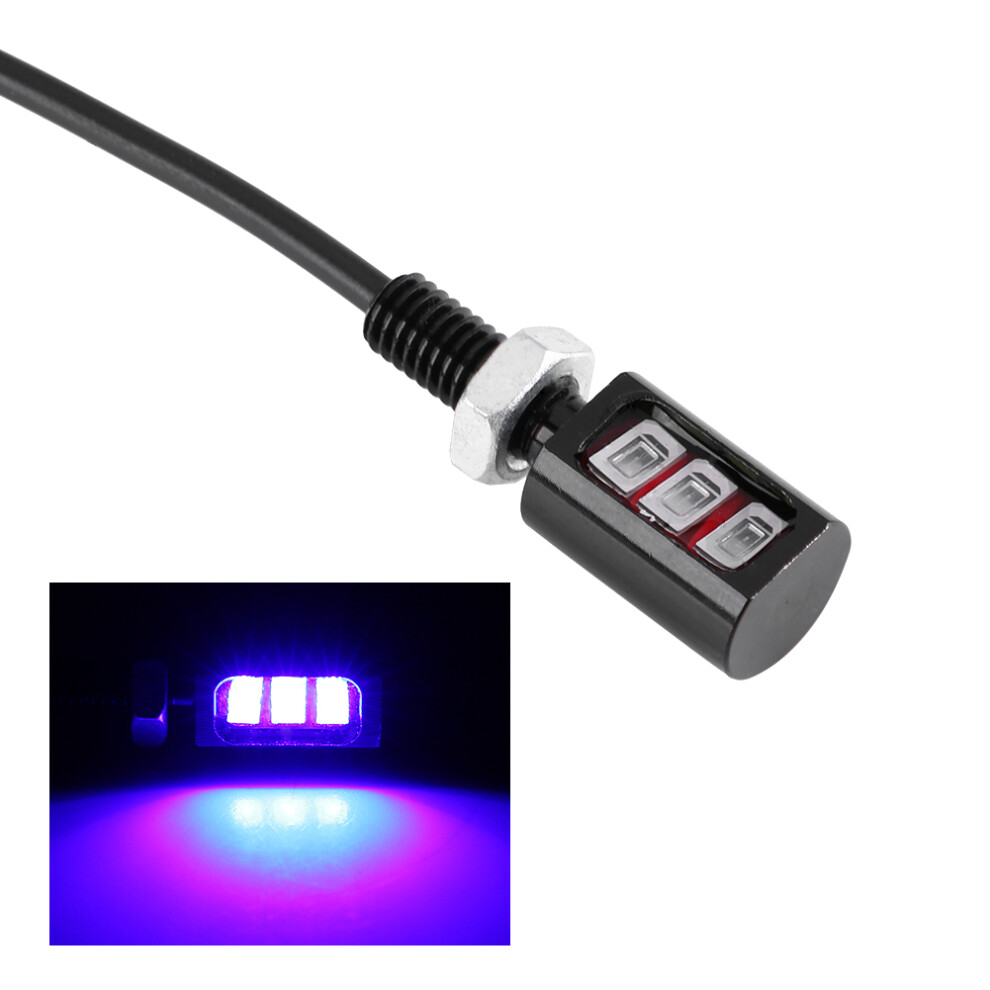 2X 12V Universal Car Motorcycle License Number Plate Screw Bolt Lamp Led Light/Blue 9431324336222