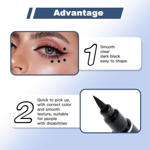 Double-ended liquid eyeliner pen, waterproof black liquid eyeliner pencil, tattoo tool 2