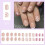 Nude Pink Glitter Square Snowflake Medium Length Full Cover False Nails (24 Pieces) 3