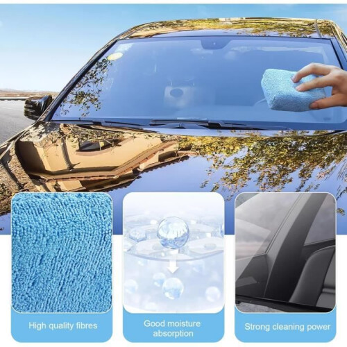 Absorbent microfiber anti-fog cloth for car mirrors and windows, absorbent sponge 2