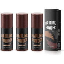 Hair powder stick, instant concealer for thinning gray hair, tinted sponge stick for natural hair (black)