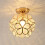 Retro industrial metal ceiling lamp with E26 fitting, creative golden interior lighting 1